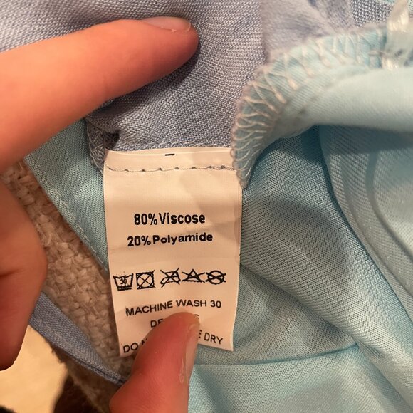 Love & Other Things Blue Two-Piece Set – Button Front Crop Top & Skirt | Size S - Picture 3 of 10